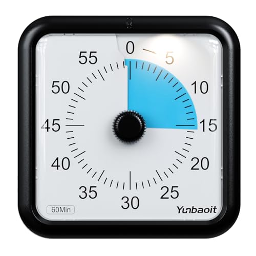 Yunbaoit 16cm Countdown Visual Timer with Optional Alert Modes, 6...