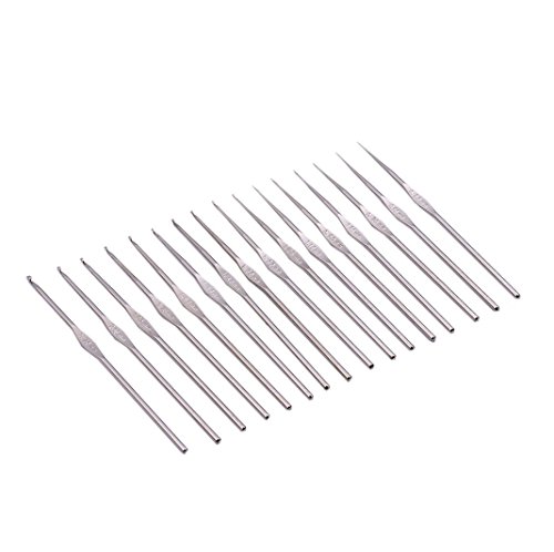 Farmunion 16 Kind Sizes Steel Crochet Hook for Fine Work