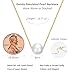 Single Pearl Necklace, 8MM Pearl Pendant Necklaces for Women 14K Gold Dainty Strands Necklace Simple Floating Pearl Charm Gifts for Women as Girlfriend Brides Birthday Gifts