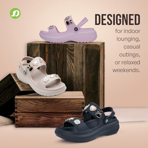 Image of DOCTOR EXTRA SOFT Women's Metallic Charms Fashion Slippers /Sandals With Adjustable Back Strap|Comfortable|Lightweight|Stylish & Anti-Skid|Waterproof Casual Beach Slides Mules Girls & Ladies D-533