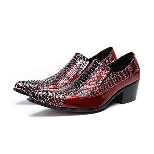 Men's Fashion Oxford Casual Leather Pattern Patchwork Patent Leather Pointed Formal Shoes3