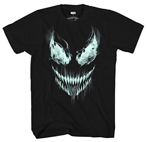 Marvel Venom Menacing Smoke Men's Adult Graphic Tee T-Shirt (Black, X-Large)