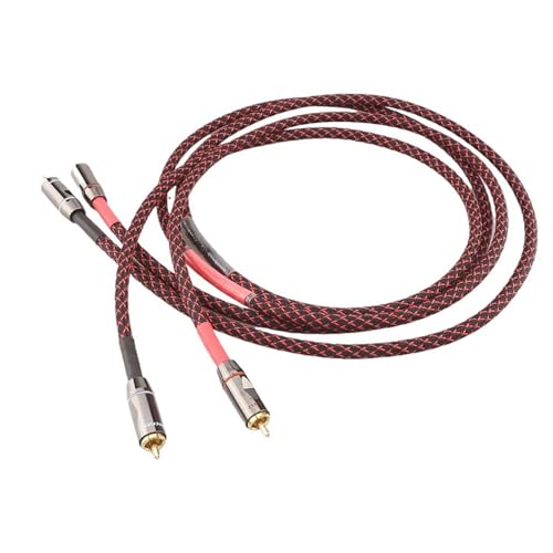2Pcs Professional Audio Grade RCAA Cables Male to Male HiFi for Amplifier DAC TV Length Audio Cable(2m)