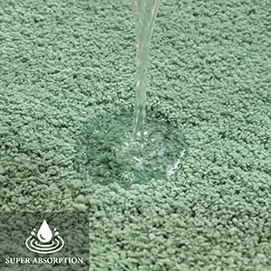 MIULEE Bath Mat Non Slip Absorbent Bathroom Soft luxurious Shower Small Mat Doormat Inside Rugs Kitchen Rugs Carpet Mat Washable for Bathroom Bedroom Kitchen Entrance 40x60 cm Green - Image 3