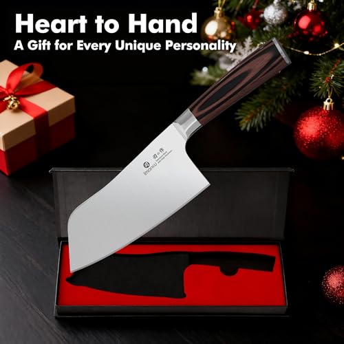 imarku 7 Inch Meat Cleaver, SUS440A Japanese Steel, Ergonomic Handle - image 9