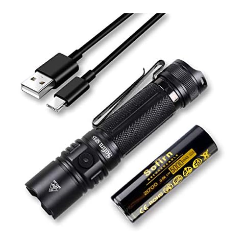 Sofirn SP35 Rechargeable LED Torch 2000 Lumen with ATR (6500K), Super Bright EDC Flashlight with 21700 Battery USBC Cable, for Outdoor Camping Hiking Hunting Fishing Cover