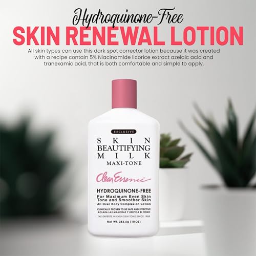 Clear Essence Exclusive Skin Beautifying Milk Hydroquinone-Free Maxi-tone Lotion - Skin Lotion for Hydrating Dry Skin - Hydrating Lotion to Hydrate Skin with Shine - (10.0 Oz.)