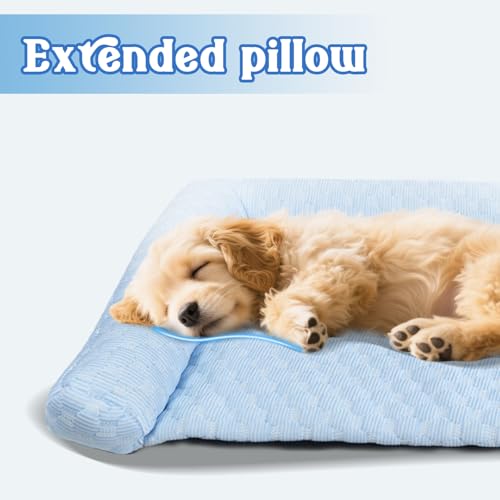 Dog Cooling Mat - Thicken Self-Cooling Pad for Small Dog & Cat, Ultra-Comfortable & Machine Washable | Foldable Design Cooling Mat for Dogs, Crates & Indoor Use (Grey, M 24''*14'') - Image 5