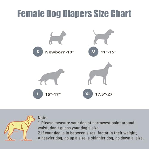 Image of wegreeco Dog Diapers Female (3 Pack), Highly Absorbent Dog Diapers for Female Dogs Washable in Heat, Incontinence, or Excitable Urination (Jeans, Large)