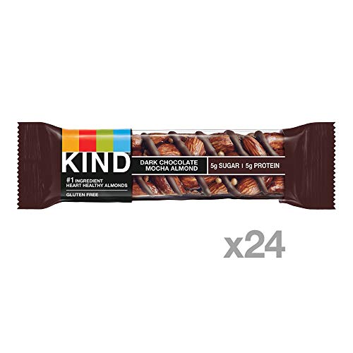 Image of KIND Nut Bars, Dark Chocolate Mocha Almond, 1.4 Ounce, 24 Count, Gluten Free, 5g Sugar, 5g Protein