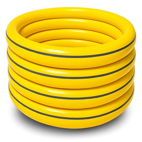1 Zoll Gartenschlauch Ø25mm 20m / 30m / 50m UV-beständig druckfest knickstabil Gelb oder Grün ohne Zubehör (Gelb 20m)