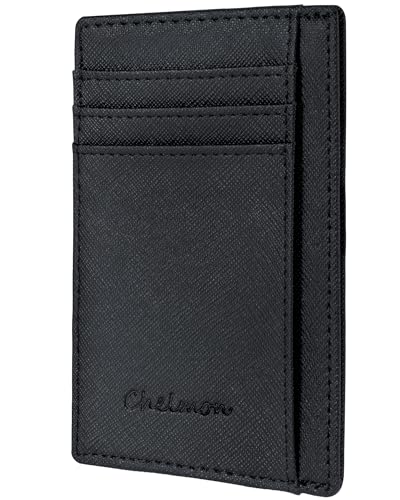 Image of Chelmon Slim Wallet for Men, Minimalist Front Pocket RFID Blocking Credit Card Holder