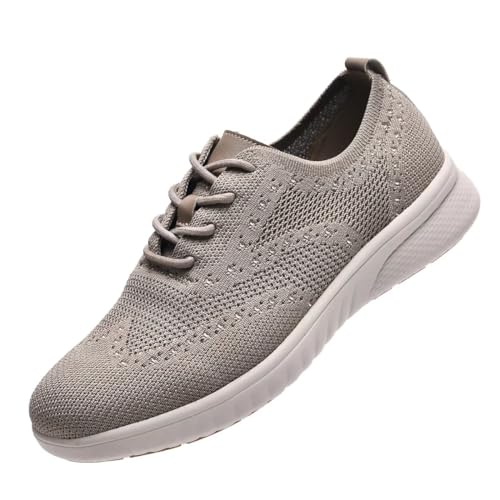 konhill Men's Dress Shoes Sneakers Casual Oxfords Business Shoes Lace Up Walking Shoes Lightweight Knit Mesh Fashion Comfortable Sneakers2