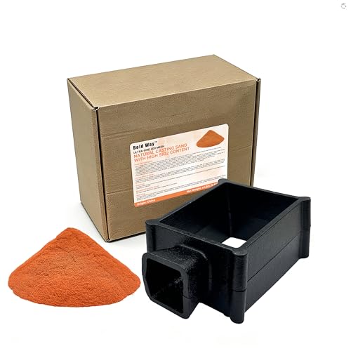 6.35*3.82*2.36 Split-Type cast Iron Sand Mold Frame with 6lbs Natural Casting Sand Ultra-Fine400Mesh for Casting (Such as Jewelry Metal Casting Tools Replication of Metal Crafts etc.)