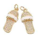 iplusmile Colgantes de Metal para Joyería DIY Forma de Zapatilla, Dijes Gemas de Imitación, Accesorios Ligeros y Resistentes para Pulseras y Collares, Ideales para Manualidades y Bricolaje