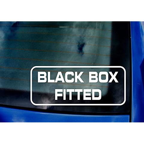 Mr.Pro Black Box Fitted - New Driver Insurance Car Van Window Windscreen Bumper Vinyl Die Cut Custom Stickers Decals Graphics 200mm x 82mm White Cover