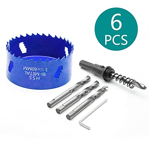 Image of 3-1 /8 Inch Hole Saw with Arbor, 1.2 Inch Cutting Depth