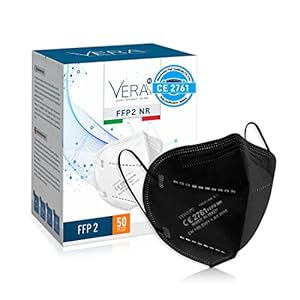 Mascherine Ffp2 Certificate CE 2761 Ente Certificatore Italiana ITEC 100% Made In Italy SICURA AFFIDABILE ITALIANA Ffp2 5 strati BFE ≥99% 50 Pezzi Nere