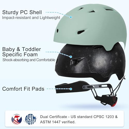 Image of Toddler Helmet, Baby Infant Kids Bike Helmet for Kids Age 1-3 /2-4 /3-5 /5-8 Adjustable Toddler Bike Helmets for Boys Girls for Scooter Skateboard Cycling