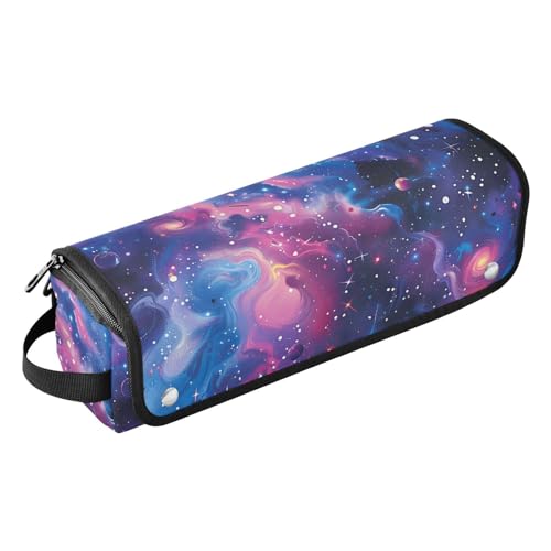 Organizador para herramientas de peinado, estrellas y planetas azules y morados con alfombrilla resistente al calor para plancha de pelo, rizadora y otras herramientas de peinado miniatura 1