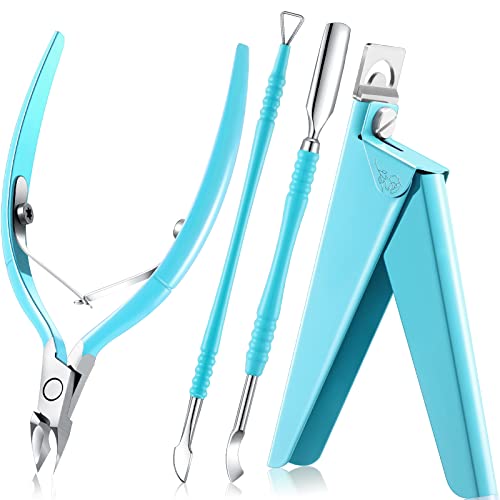 Nail Clippers for Acrylic Nails, Acrylic Nail Clipper, Nail Cutter, False Nail Tips Clipper Set, Stainless Steel Rainbow Color Nail Manicure Set for Salon Home Nail Art (Green)