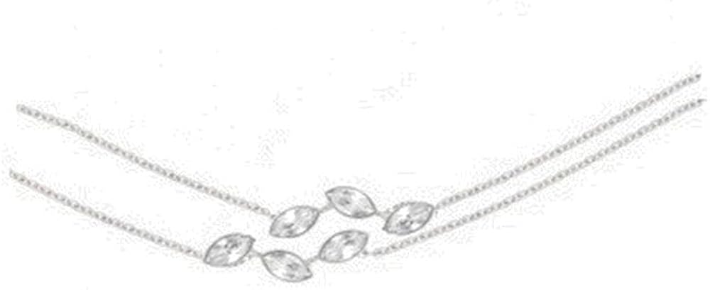 Rebecca bracciale a due fili di catena in bronzo rodiato per donna e  swarovski BLMBBB03