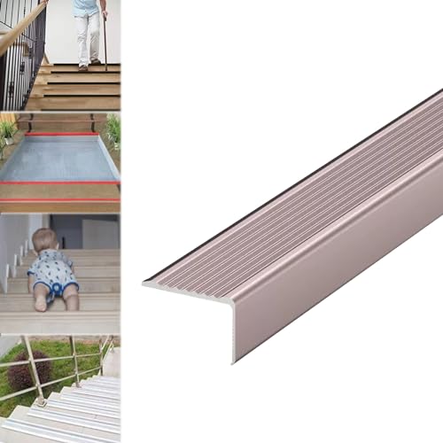 アンチノンスリップ階段ノージング、 階段エッジプロテクター 90cm マルチカラー 複数サイズ 屋内・屋外兼用(Purple,W 30mm)