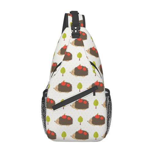 Cute Hedgehog Crossbody Bag Animal Shoulder Bag Backpack Cute Sling Bag Chest Casual Daypack for Outdoor