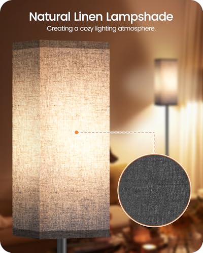 Image of Floor Lamp, Pole Lamp with Foot Switch, Modern Standing Lamp Shade, Minimalist Freestanding Lamp (Bulb Not Included), for Living Room, Bedroom Office ETL Listed, Black B07LD05