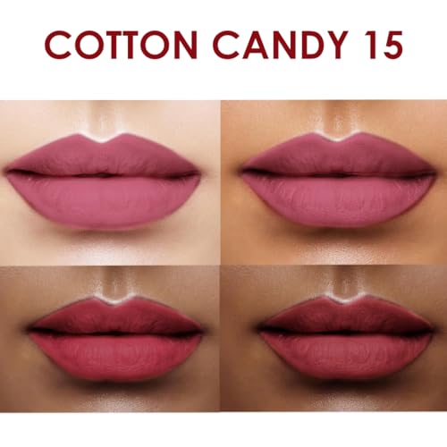 Image of One Wish Creamy Matte Lipstick Long Lasting for Women - Cotton Candy Shade 15 | Full Coverage | Creamy Formula | No Flaky Lips | No Dryness | Vitamin E, Almond Oil & Shea Butter for Moisturising Lip | 8 Hrs Lasting | Smooth Finish | 3.8 gm