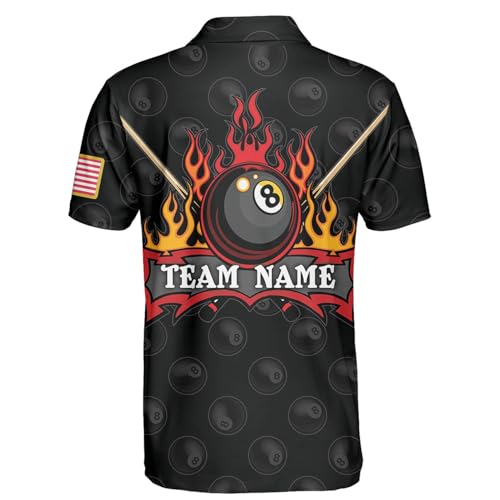 GABITA Personalized Billiards Polo Shirt, Pool Shirts for Men Billiards, 8 Ball Pool Shirt, Billiard Jerseys for Men Women3