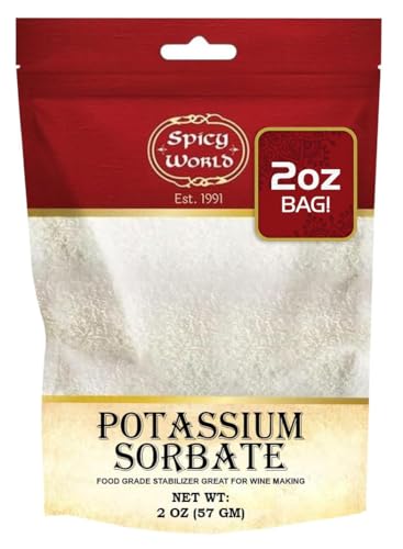 Potassium Sorbate 2 Oz - Food Grade - Great Wine Stabilizer Preservative for Gummies Mead Cider - by Spicy World