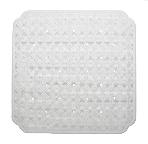 SMART-T-HAUS Alfombra Baño para Ducha Antideslizante, Caucho, Blanco, 53 X 53 Cm