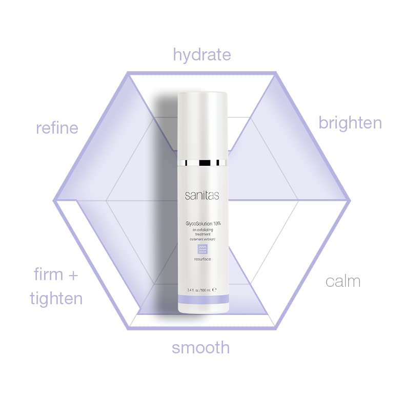 Miniatura 4 de Sanitas Skincare GlycoSolution 10%, Activo, Tratamiento Exfoliante, Exfoliante Líquido, Ácido Glicólico, 3.4 onzas