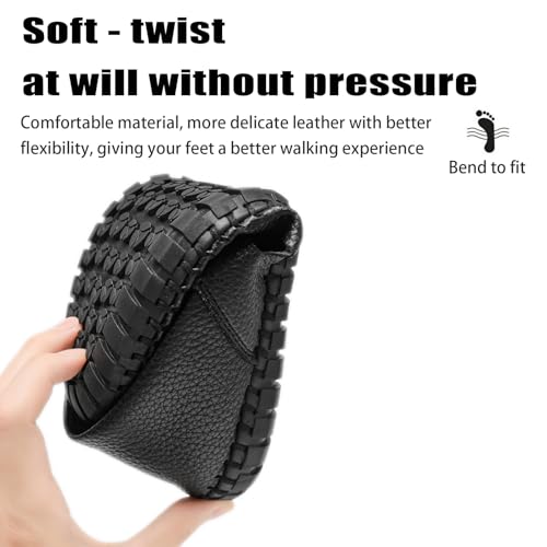 Men's Hand-Sewn Soft Leather Hollow Loafers Comfort Round Toe Lightweight Non-Slip Slip-On Flats Summer Beach Walking Driving Casual Shoes3