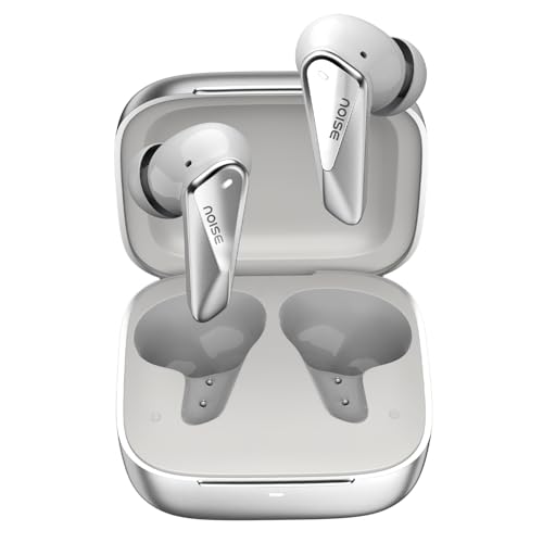 Image of Noise Buds N2 Pro Truly Wireless Earbuds with ANC (Up to 32dB), 70H Playtime, Dual Pairing, InstaCharge (10 Min = 200 Min), Bluetooth v6.0, Metallic Finish - Lunar Silver