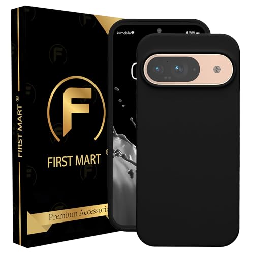 Image of FIRST MART Matte Silicone Back Cover for Google Pixel 9 - Black