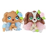 Compitable with LPS Cocker Spaniel Lot 156 748 Spotted Yellow Different Eyes and Accessories Bow Skirt Pet Shop Toy Collector Set