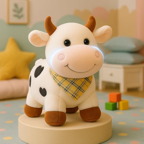 Storio Soft Plush Cow Toy for Kids | Ultra-Soft Cuddly Stuffed Animal for Babies, Toddlers & Children | Cute Hugging Toy for Boys & Girls | Washable & Safe | Birthday Gift for 1-6 Year Old