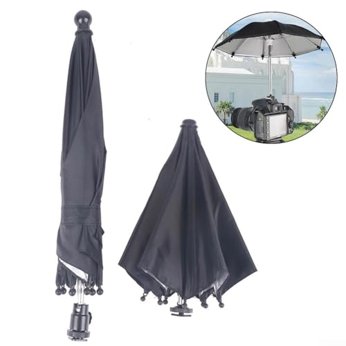 Paraguas de cámara con interfaz de zapata para protección solar, color negro, pantalla ligera de 25 cm para cámaras réflex y videocámaras, accesorio portátil de fotografía al aire libre - imagen 3
