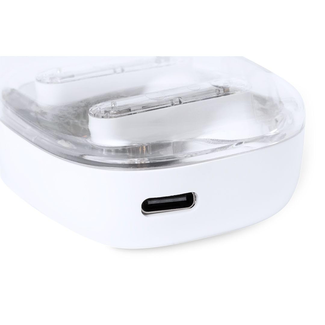 Generico Cuffie auricolari Bluetooth dal design trasparente con base di ricarica integrata