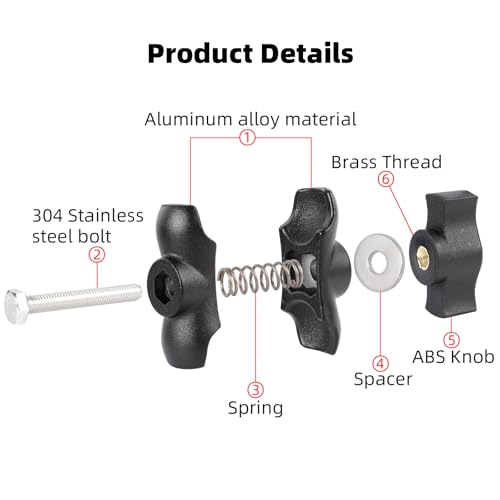 FPN Aluminum Alloy Double Socket Arm Compatible with RAM Mounts B Size 1" Ball Components, Fits Industry All Standard 1" Ball Adapters (2.36" Short Arm) by FPN - Image 5