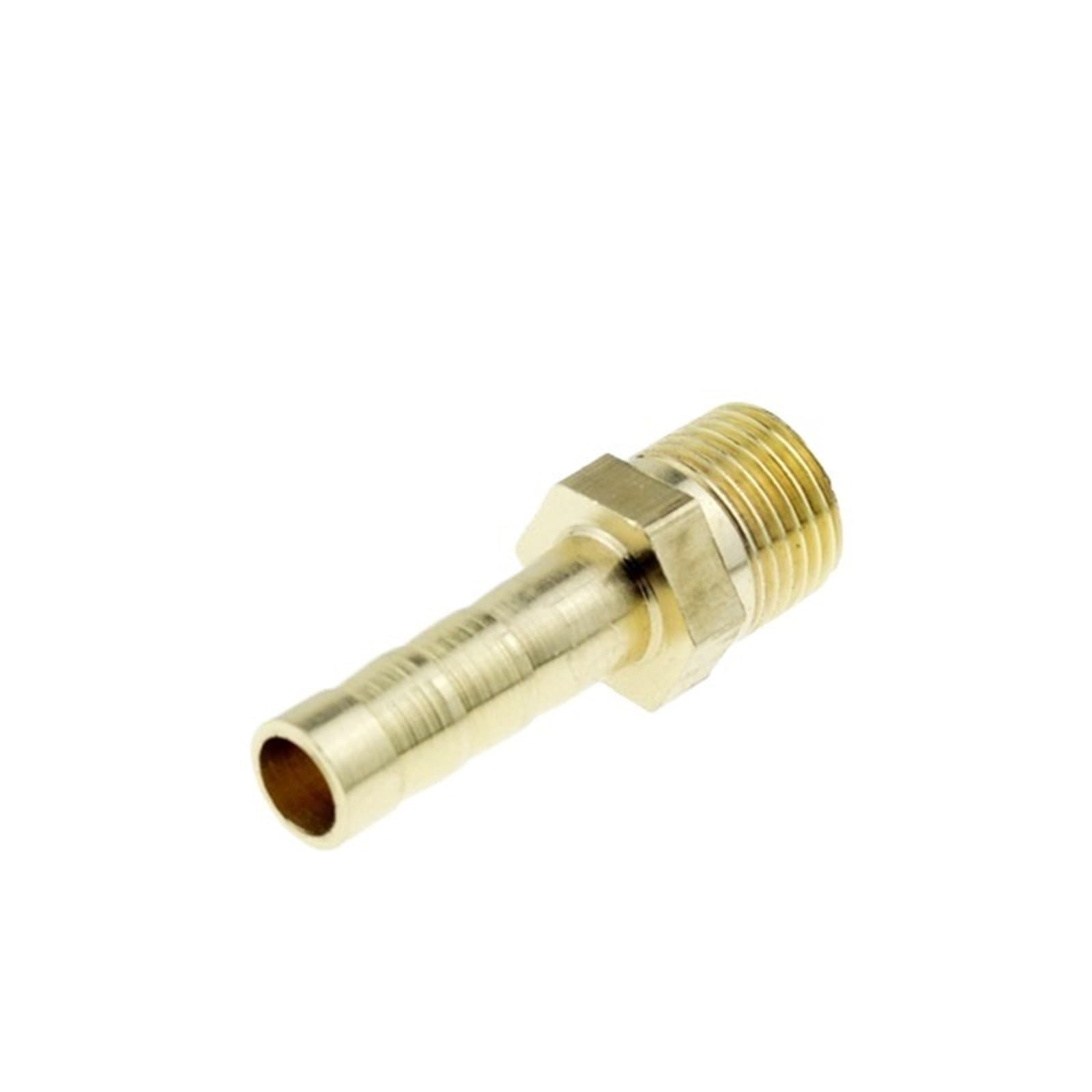 Tazyyzuu Men's One Color Npt Straight Or Elbow Brass Hose Pipe Fitting 6Mm 8Mm 10Mm 12Mm Barb Splicer 1/8" Thread Copper Barbed(6Mm Barb-01)