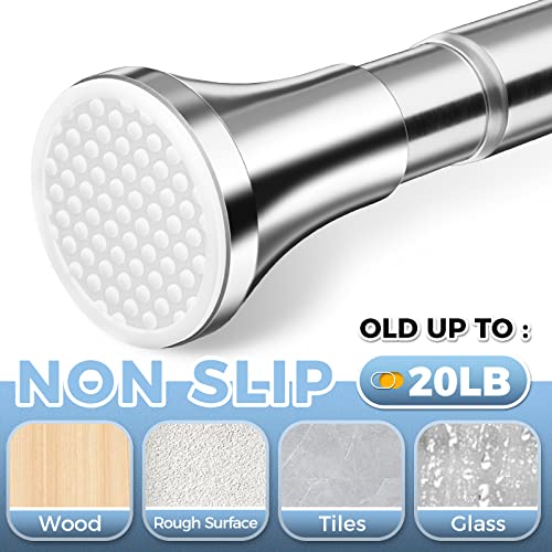 Aizesi Shower Curtain Rod, 36-63 Inches Tension Curtain Rod, Adjustable Curtain Rod No Drilling, Rust-Resistance And Non-Fall Down Spring Tension Rod, Shower Rod For Bathroom, Silver #TOP1