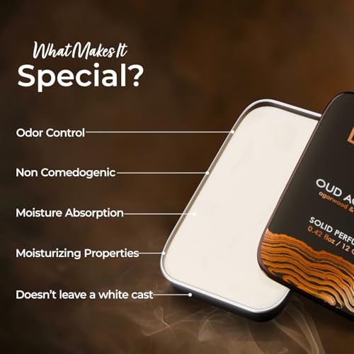 Image of THE LOVE CO. Solid Perfume for Men & Women | Long-Lasting Floral Fragrance Balm | Alcohol-Free, Travel-Friendly, Pocket Perfume Stick | Luxury Scent - 12gm (Oud Accord)