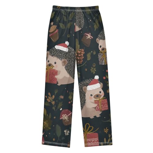 Hedgehog Pine Cones Boys Long Pants Soft Trousers Elastic Waist Kids Lounge Bottoms with Pockets S-XL2