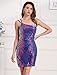 Sequin Dress For Women Short Prom Homecoming Dress For Teens Girls Spaghetti Straps One Shoulder Bodycon Dance Cocktail Party Mini Royal Blue XS