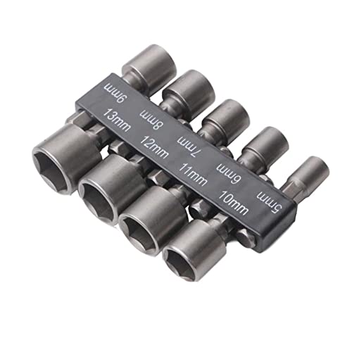 Clé de douille 9/14PCs Strong manches Clé Têtes de poignée hexagonale Outils for visser for vis Pneumatique Bits Pneumatique Écrou magnétique Foret Set Pièces d'outils ( Color : 9 piece set ) Cover