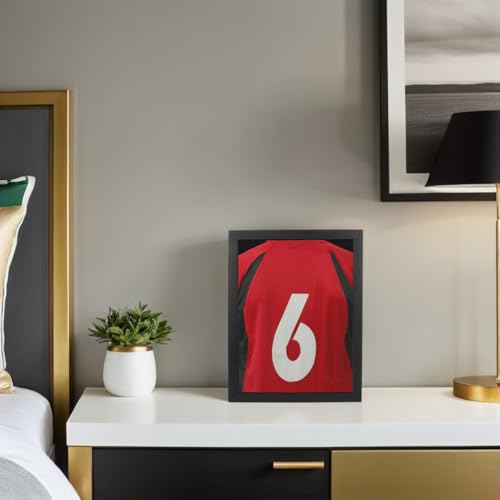 Ciieeo Marco de Madera para Camisetas Deportivas con Vitrina Protectora Transparente Soporte para Baloncesto y Fútbol Exhibidor de Uniformes Montable Pared Coleccionistas y Clubes