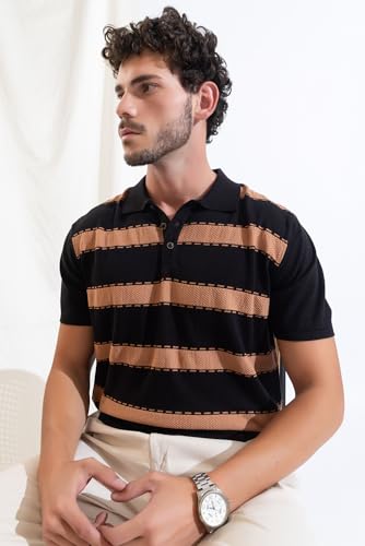 Image of Armisto Men's 100% Cotton Fancy Party Polo T-Shirt /Neutral Colour